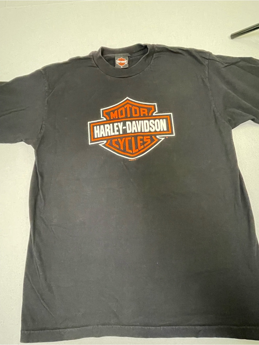 Harley-Davidson Motor Cycles Bar & Shield Black T-Shirt XL Made in USA 229